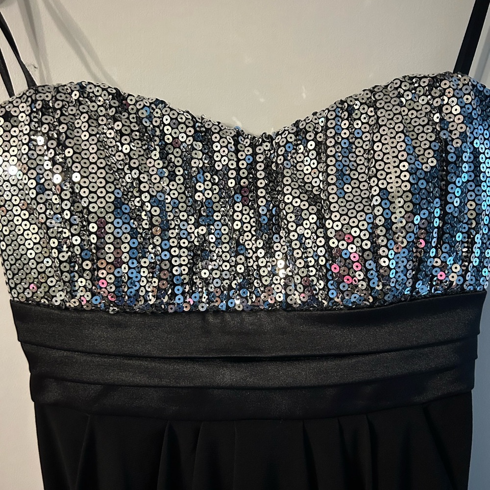Silver Sequin Black Dress
